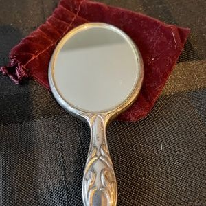 Vintage Vanity Hand Mirror Silver Plated